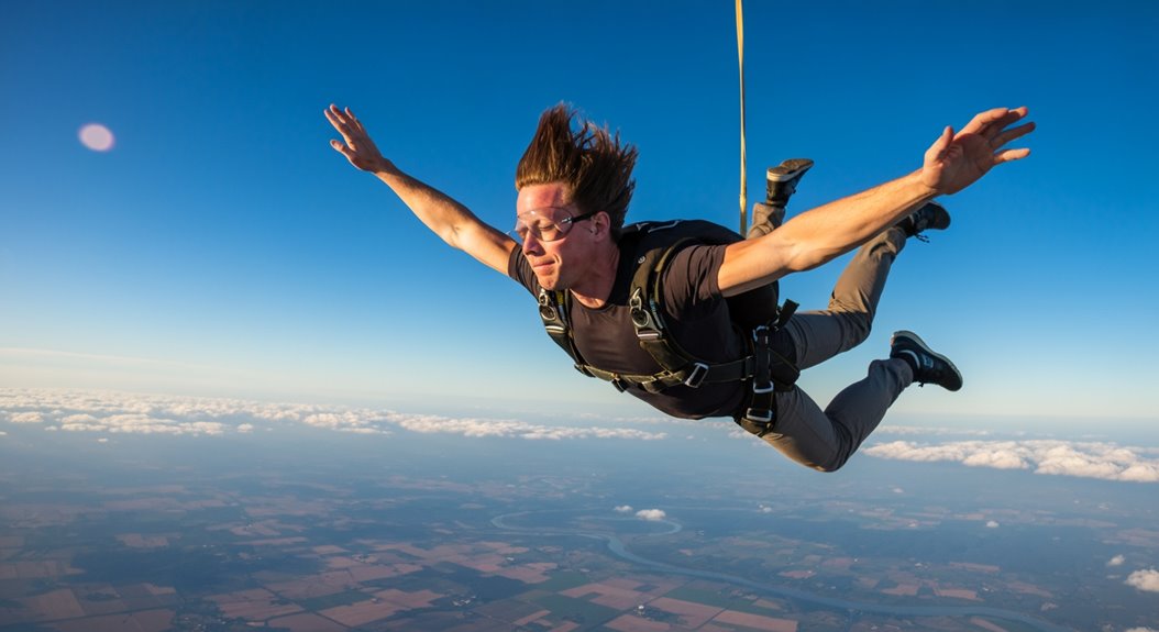 Achtsamkeit durch Fallschirmsprung-Erlebnis