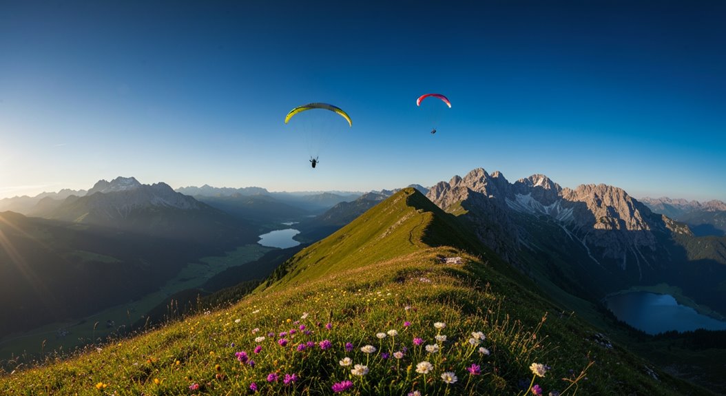 malerische Gleitschirmstartplätze